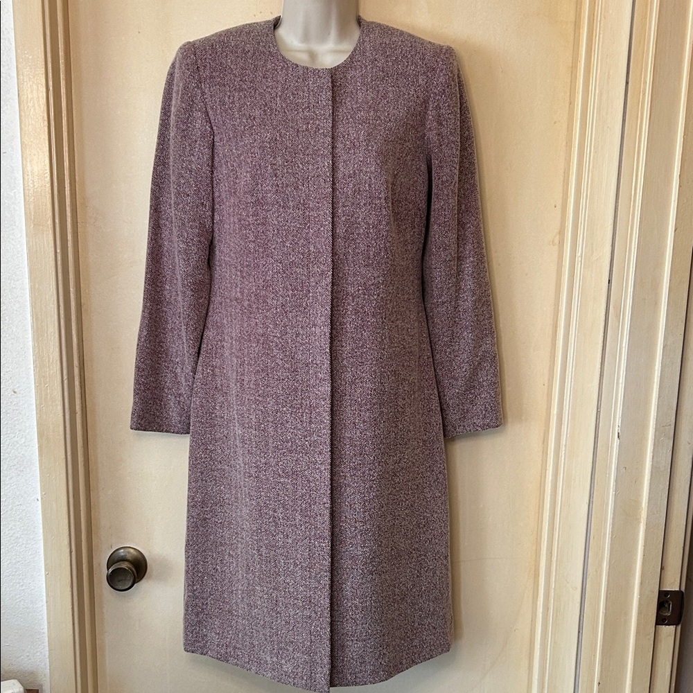 Susan Lucci  Long Sleeve Purple Tweed Overcoat size S